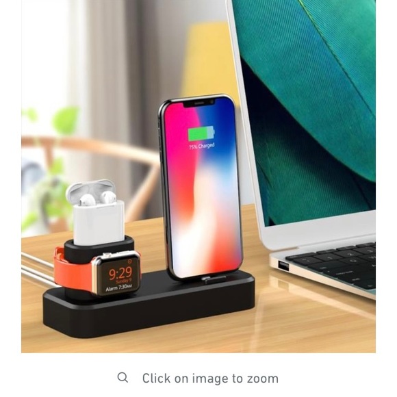 Tech Theory 3-in-1 Charging Station Silicone Apple Watch Airpods iPhone White - Picture 5 of 8